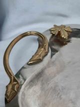plateau argent laiton retro annees 1960
