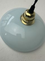 PAIRE D’ANCIENNES SUSPENSIONS EN OPALINE BLEUE VINTAGE