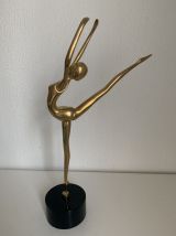 Statuette vintage 1990 danseuse étoile laiton ballet - 45 cm