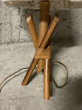 Lampe en rotin années 60