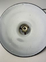 ANCIENNE SUSPENSION INDUSTRIELLE EMAILLEE BLEUE 24,5 CM 