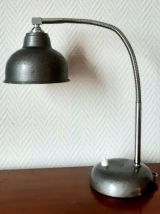 Lampe de bureau industrielle grise 1970