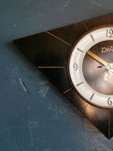 Horloge formica vintage pendule murale silencieuse Difor