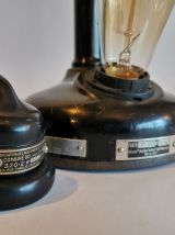 Lampe industrielle vintage métal bakélite téléphone noir 