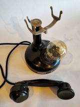 Lampe industrielle vintage métal bakélite téléphone noir 