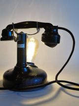 Lampe industrielle vintage métal bakélite téléphone noir 