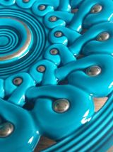 Coupe à fruits Verceram barbotine vert éméraude 37cm