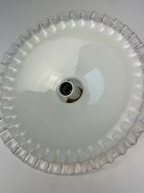 ANCIENNE SUSPENSION EN OPALINE DENTELEE 25 CM VINTAGE