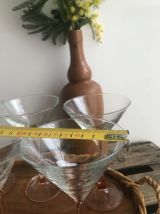 6 verres à cocktail pieds roses