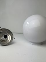ANCIENNE SUSPENSION RONDE EN OPALINE VINTAGE 18 CM