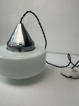 ANCIENNE SUSPENSION ART-DECO EN OPALINE 