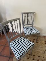 Set de 4 chaises argentées