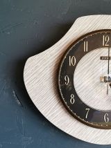 Horloge formica vintage pendule murale silencieuse FFR gris