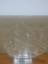 Très Beau Bateau Jonque En Cristal JG Durand