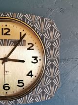 Horloge vintage pendule murale silencieuse Japy anthracite