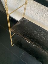Paire étagères vintage 1960 string noire dorée - 58 x 49 cm