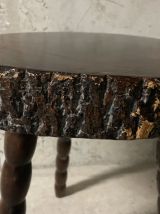 Tabouret tripode brutaliste