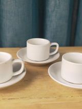 3 sets de tasses à café et soucoupes en porcelaine de Schonw