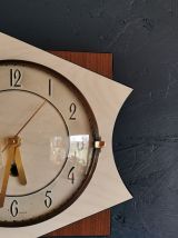 Horloge formica vintage pendule murale silencieuse bicolore