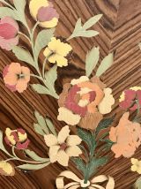 Tableau marqueterie florale ancien