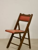 Lot de 4 chaises pliante art deco bois de cédre année 50, re