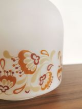 Lampe suspension vintage années 70 opaline "Blanc beige" 