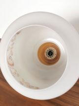 Lampe suspension vintage années 70 opaline "Blanc beige" 