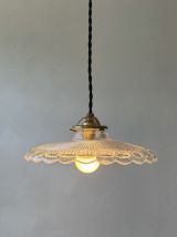 SUSPENSION ANCIENNE EN VERRE PRISMATIQUE VINTAGE