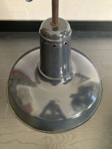 Lampe vintage 1940 suspension gamelle émaillé marine - 47 x 
