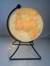 Globe vintage 1960 terrestre verre Perrina - 24 cm 