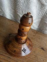 Pied de lampe en bois tourné artisanal