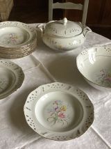 Assiettes creuse soupière et legumierporcelaine ADP