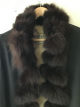 Manteau vintage long vison et hermine