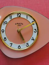 Horloge formica vintage pendule murale silencieuse Uralto