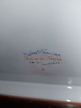 Fontaine murale en faïence peinte Moustiers atelier Segries