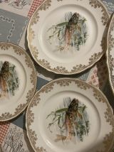 Lots  de 7 assiettes en porcelaine avec un grand plat 