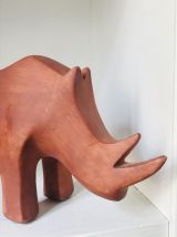Rhinocéros résine Terracotta