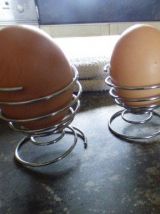 Lot de 3 coquetiers Spirale en métal chromé