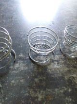 Lot de 3 coquetiers Spirale en métal chromé