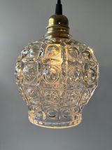 LOT 3 ANCIENNES SUSPENSIONS EN VERRE BULLE VINTAGE