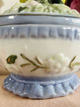 Sucrier ou bonbonnière motifs fruits en porcelaine. Vintage 