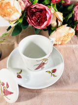 Ensemble porcelaine tasse à infusion décor floral