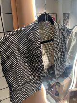 Petit haut vintage handmade à damier noir et blanc