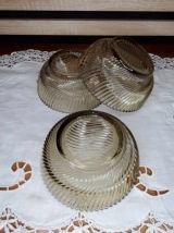 3 coupelles en verre fumé, vintage, VEROPA