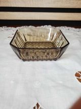 Ensemble de 2 raviers vintage en verre fumé, LEVER