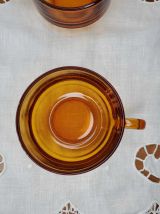 Ensemble de 5 tasses à café en verre ambré, DURALEX