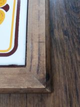 Dessous de plat années 70 carreau de faience