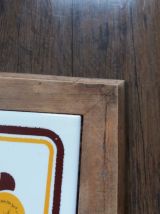 Dessous de plat années 70 carreau de faience