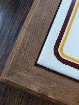 Dessous de plat années 70 carreau de faience