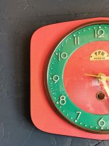 Horloge formica vintage pendule silencieuse "FFR Morbier"